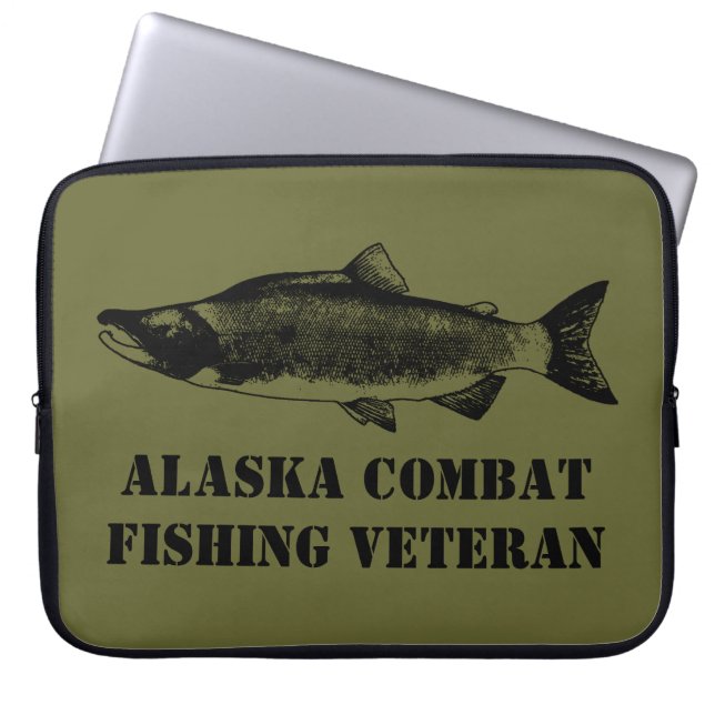 Alaska Combat Fishing Veteran Laptopschutzhülle (Vorderseite)
