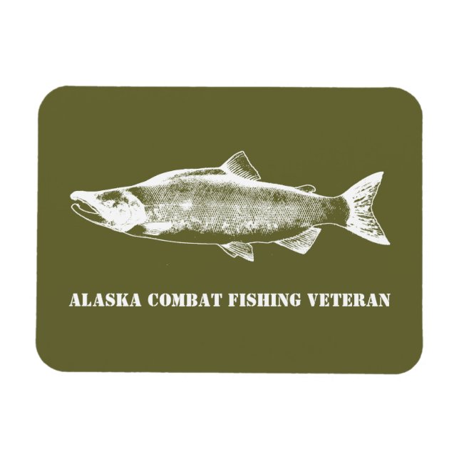 Alaska Combat Fishing Veteran Magnet (Horizontal)