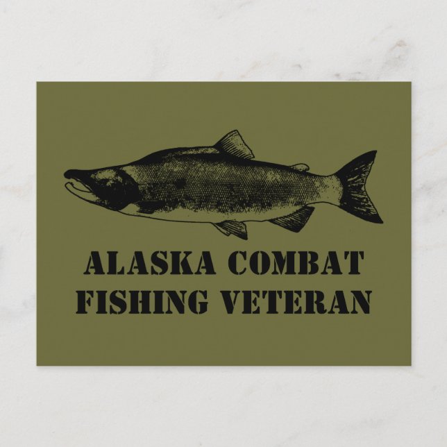 Alaska Combat Fishing Veteran Postkarte (Vorderseite)