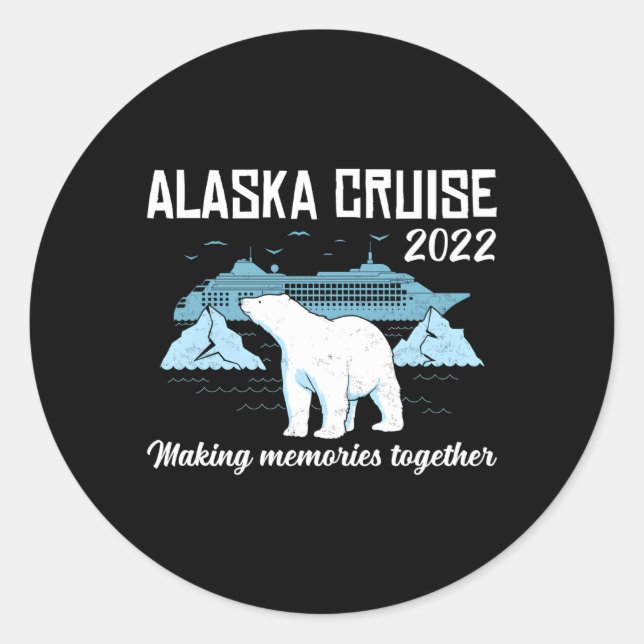 Alaska Cruise 2022 Erinnerungen zusammenführen Runder Aufkleber (Vorderseite)