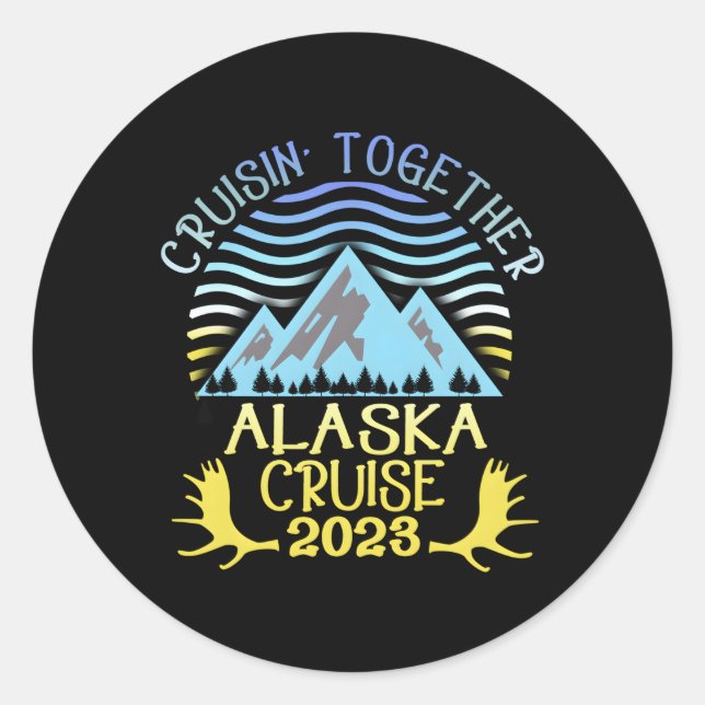 Alaska Cruise 2023 Familie oder Urlaub Runder Aufkleber (Vorderseite)