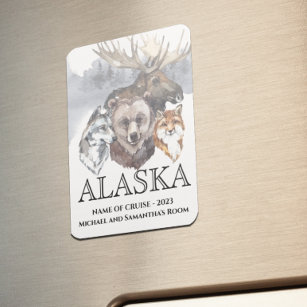 Alaska Cruise Cruising Animes Bear Wolf Elch Magnet