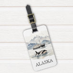 Alaska Cruise Orca Gepäckanhänger<br><div class="desc">Dieses Design kann in dem Bereich personalisiert werden, der durch das Ändern des Fotos und/oder Textes zur Verfügung gestellt wird. Sie können auch angepasst werden, indem Sie auf Vorlage personalisieren klicken und dann auf die Schaltfläche klicken, um weitere Optionen anzupassen, um die Hintergrundfarbe zu löschen oder zu ändern, Text hinzuzufügen,...</div>