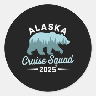 Alaska Cruise Squad 2025 Familienurlaub Matching Runder Aufkleber