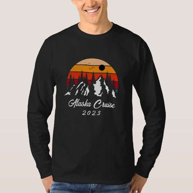 Alaska Cruise Sunset Mountain individuell anpassba T-Shirt (Vorderseite)
