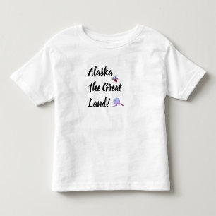 Alaska das große Land mit Blume und Karte Kleinkind T-shirt