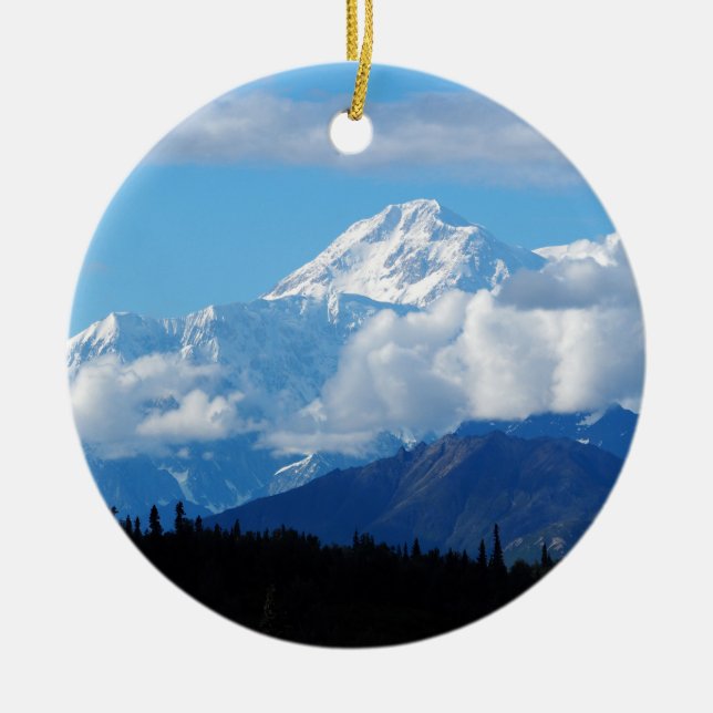 Alaska Denali Mountain landscape Keramik Ornament (Vorne)