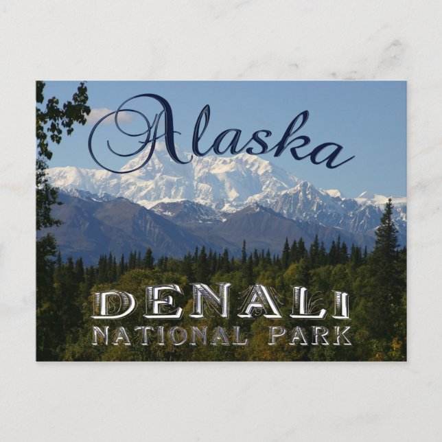 Alaska Denali Nationalpark Mount McKinley Card Postkarte (Vorderseite)