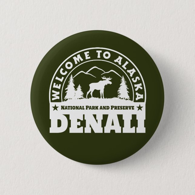 Alaska. Denali Nationalpark und Konserve Button (Vorderseite)