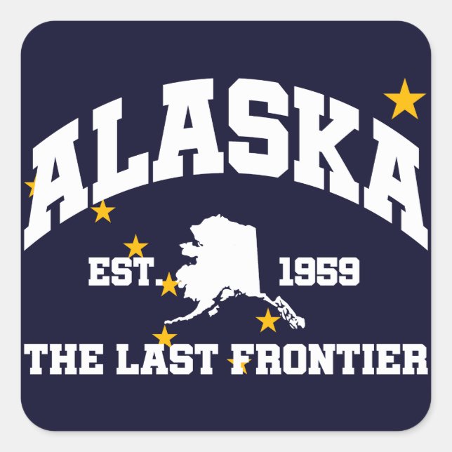 Alaska, die letzte Grenze Quadratischer Aufkleber (Vorderseite)