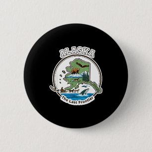 Alaska die letzte Grenze Wildlife-Abenteuer-Kunst Button
