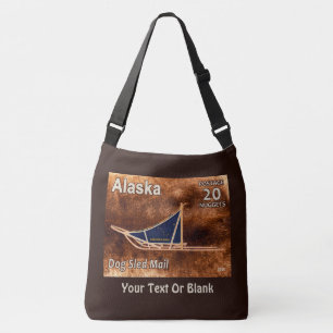 Alaska Dog Sled Mail Postage Briefmarke Tragetaschen Mit Langen Trägern