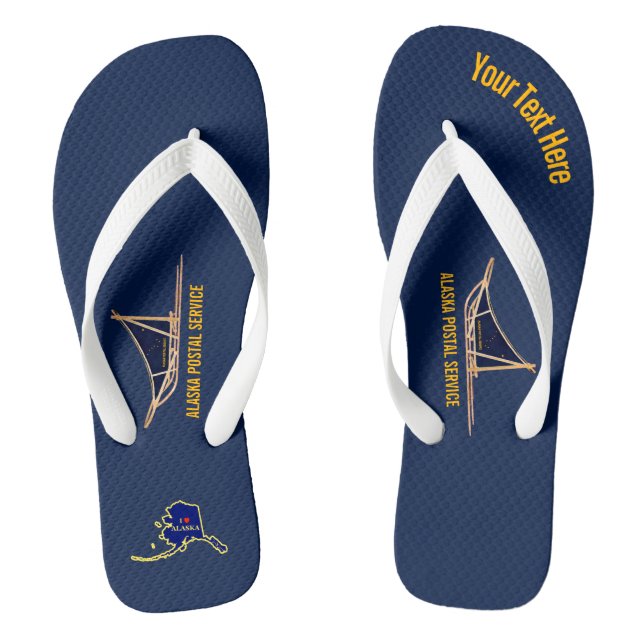 Alaska Dog Sled Postal Carrier Flip Flops (Fußbett)