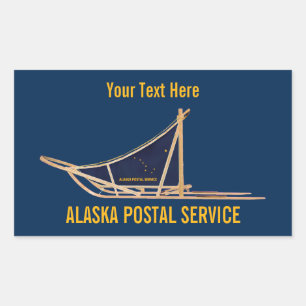 Alaska Dog Sled Postal Carrier Rechteckiger Aufkleber