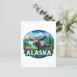 Alaska, Elch, Postüberquerung Postkarte