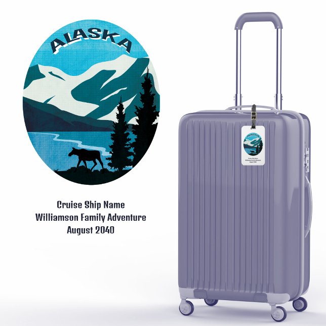 Alaska Family Vacation Cruise Monogram Gepäckanhänger (Von Creator hochgeladen)