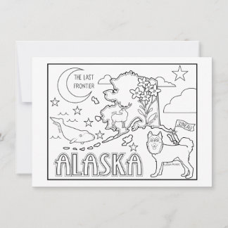 Alaska Farbe mir Collage Einladung