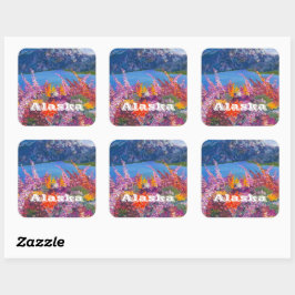 Alaska FireweedvSticker Quadratischer Aufkleber