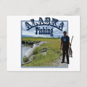 Alaska Fischerei am Fluss Postkarte