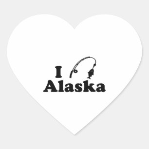 Alaska-Fischerei Herz-Aufkleber