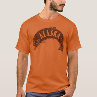 Alaska Fish Wordmark Brown T-Shirt