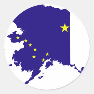 Alaska Flag Karte Runder Aufkleber