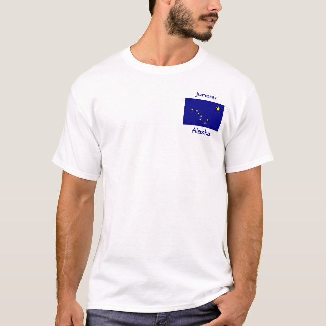 Alaska Flag Map City T - Shirt (Vorderseite)