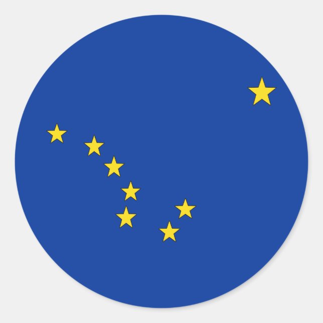 ALASKA FLAG RUNDER AUFKLEBER (Vorderseite)