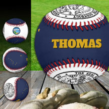 Alaska-Flagge, Alaska, Monogramm/Baseball-Bälle
