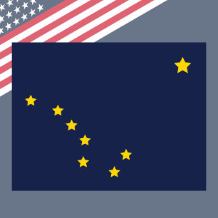 Alaska-Flagge Postkarte Großer Wagen Polaris