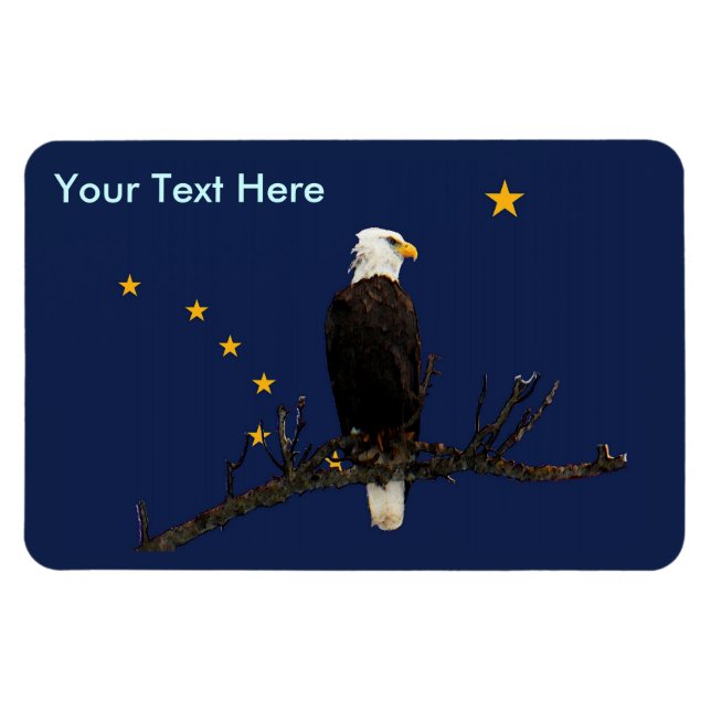 Alaska-Flagge und Adler Magnet (Horizontal)