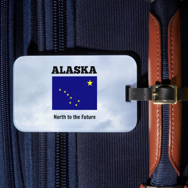 Alaska-Flagge und Slogan Gepäckanhänger (Vorderseite Insitu 4)