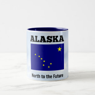 Alaska-Flagge und Slogan Zweifarbige Tasse
