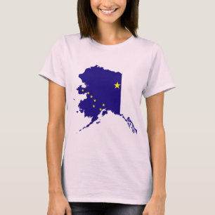 Alaska-Flaggen-Karte T-Shirt