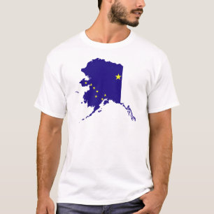 Alaska-Flaggen-Karte T-Shirt
