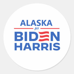 Alaska für Biden Harris Runder Aufkleber