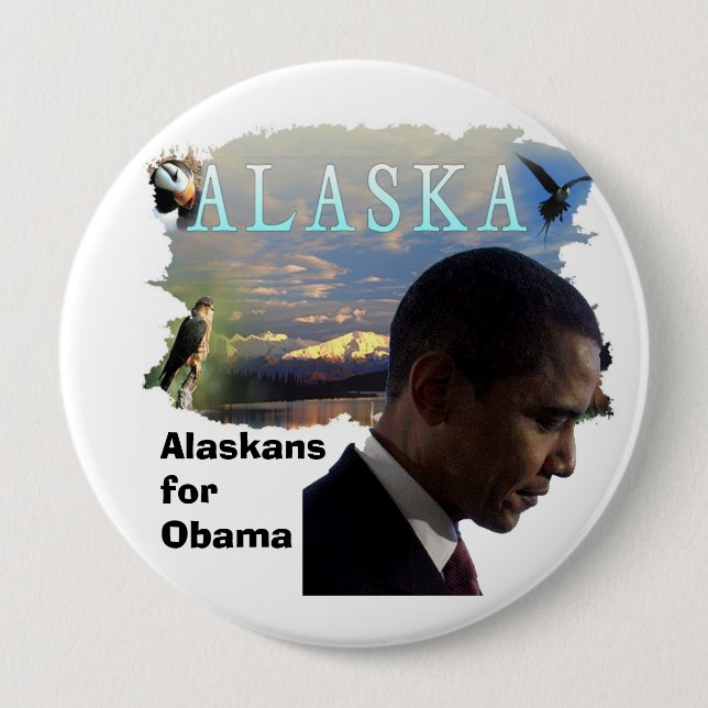 Alaska für Obama Button (Vorderseite)