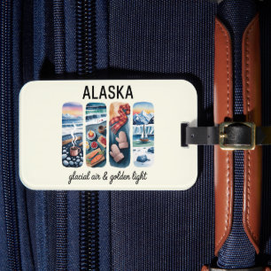 Alaska Gepäckmarke - Gletscherluft und goldenes Li Gepäckanhänger