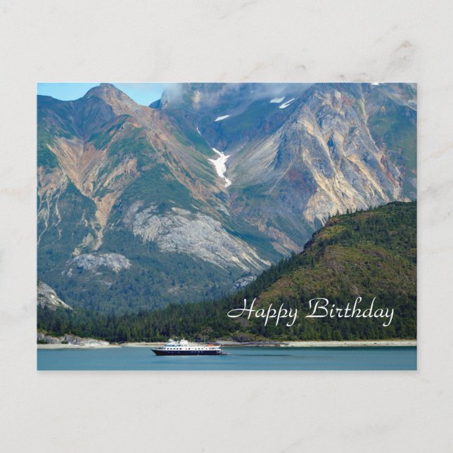Alaska Glacier Bay Boat Foto Postkarte (Vorderseite)