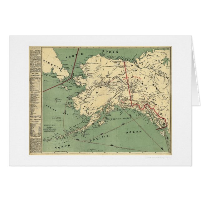 Alaska-Gold fängt Karte 1897 auf (Vorderseite (Horizontal))