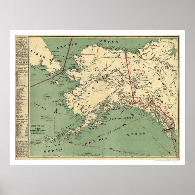 Alaska Gold Fields Karte 1897 Poster (Vorne)