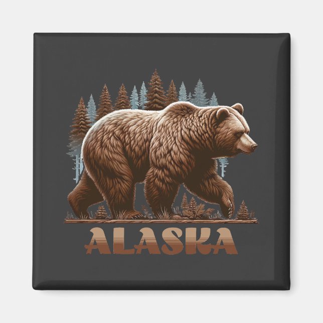 Alaska Grizzly Bear Magnet (Vorne)