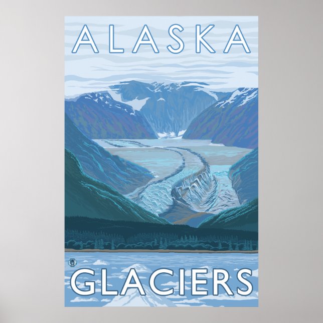 Alaska - Große Gletscherszene Poster (Vorne)