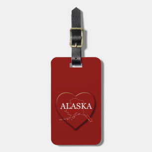 Alaska Heart Map Custom Gepäcktag Gepäckanhänger