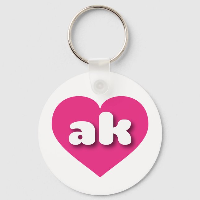 Alaska heiß rosa Herz - I Liebe ak Schlüsselanhänger (Vorderseite)