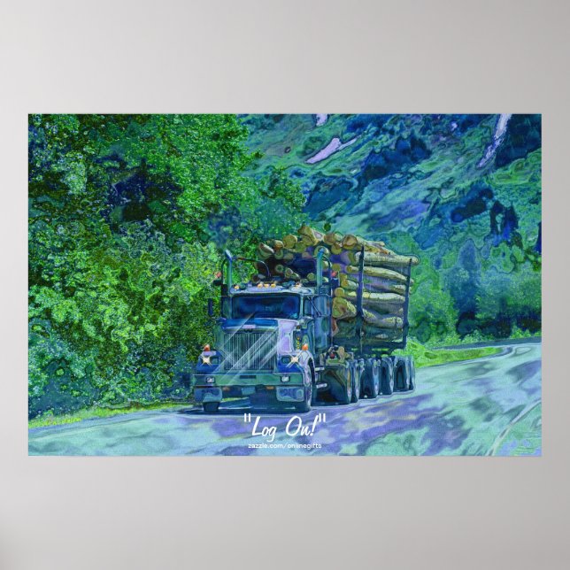 Alaska Highway Cargo Truck Transport Art Poster (Vorne)