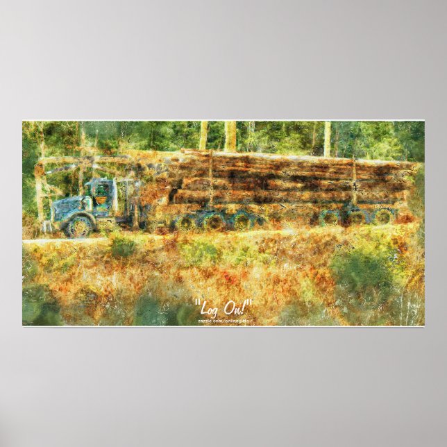 Alaska Highway Loging Truck Transport Poster (Devant)