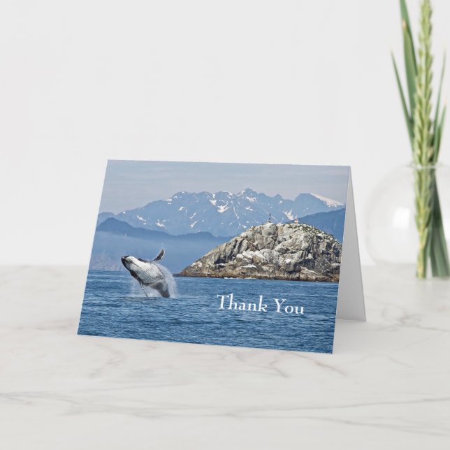 Alaska Humpback Whale Wildlife Foto Dankeskarte (Vorderseite)