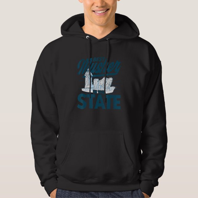 Alaska Husky Sledding Sled Dog Racing Dog Sled Rid Hoodie (Vorderseite)