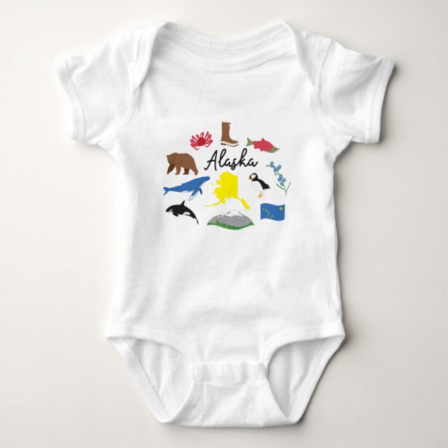 Alaska Icons Baby Strampler (Vorderseite)